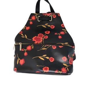 Modalu Harriet Black and Red Floral Print Some Spots on Bottom